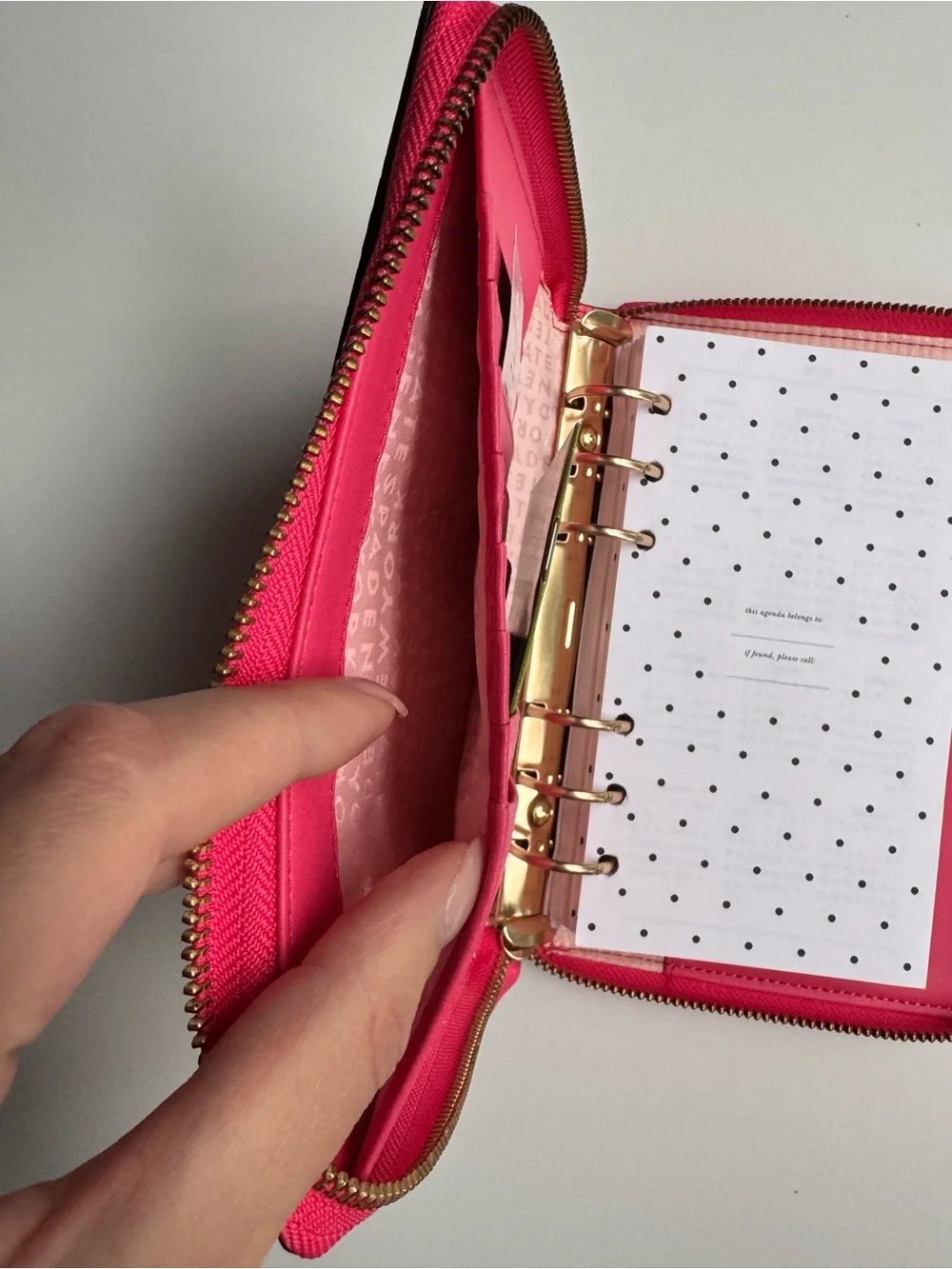 NWT Kate Spade Pink Zip Around Personal Organizer Agenda Planner
